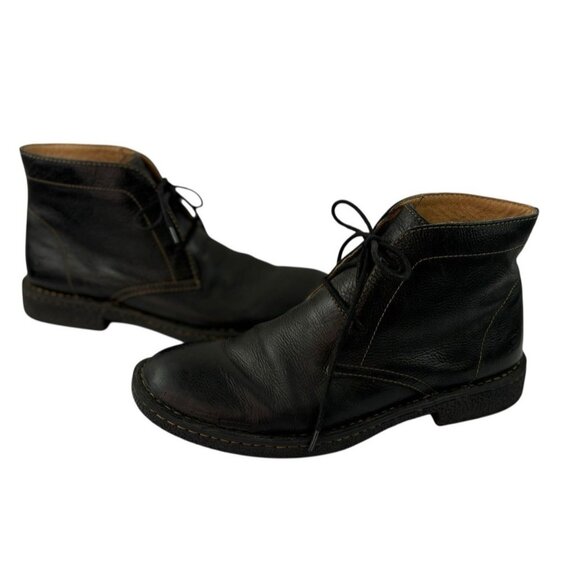 *BORN Harrison Boots Mens Size 10M Black Leather Comfort Ankle Chukka Llace Up main image 5
